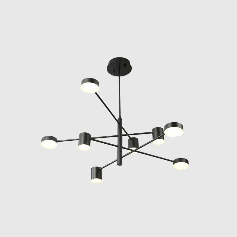 Starburst Ceiling Chandelier Contemporary Metal Hanging Ceiling Light for Living Room 8 Black Clearhalo 'Ceiling Lights' 'Chandeliers' 'Modern Chandeliers' 'Modern' Lighting' 2562994