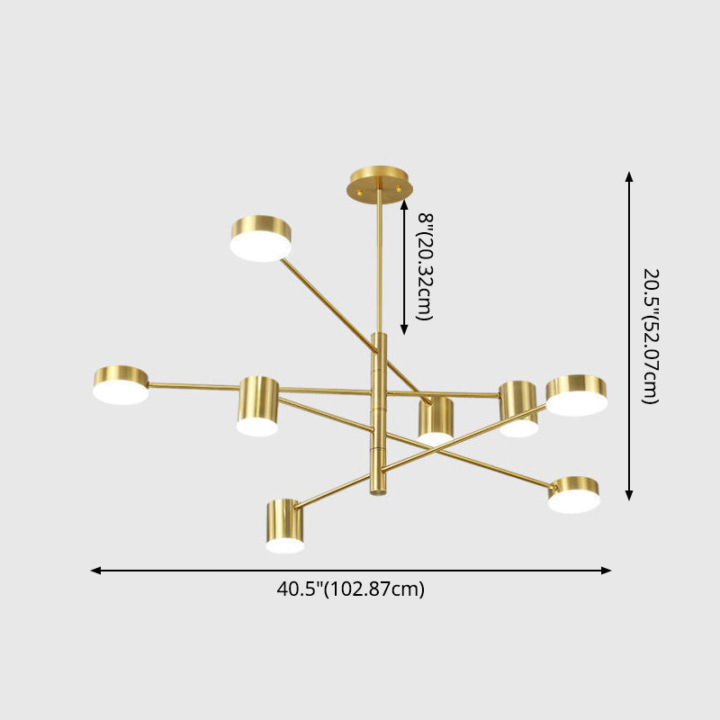 Starburst Ceiling Chandelier Contemporary Metal Hanging Ceiling Light for Living Room Clearhalo 'Ceiling Lights' 'Chandeliers' 'Modern Chandeliers' 'Modern' Lighting' 2562995