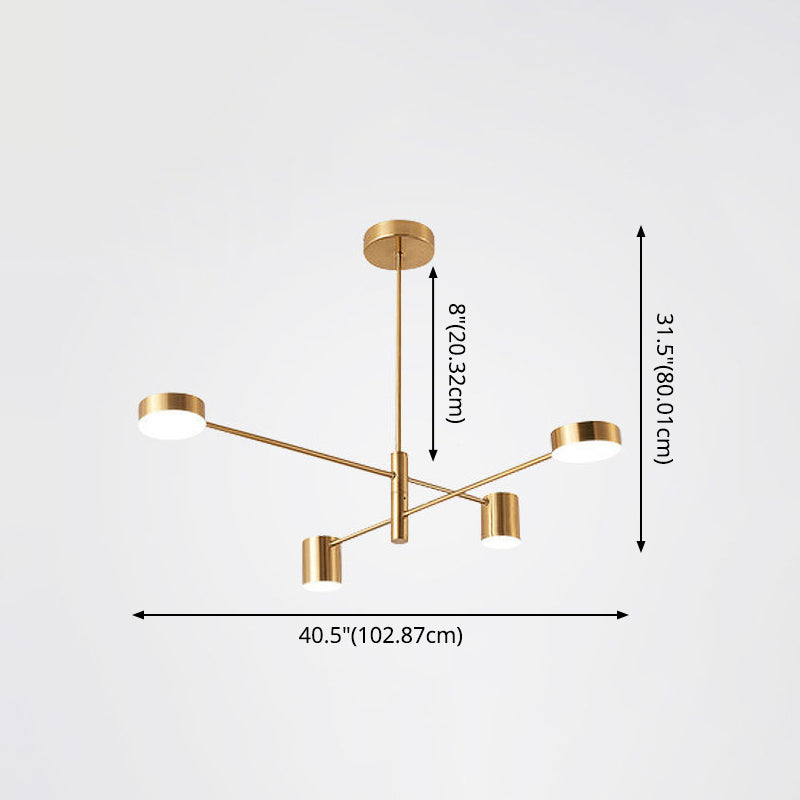 Starburst Ceiling Chandelier Contemporary Metal Hanging Ceiling Light for Living Room Clearhalo 'Ceiling Lights' 'Chandeliers' 'Modern Chandeliers' 'Modern' Lighting' 2562997
