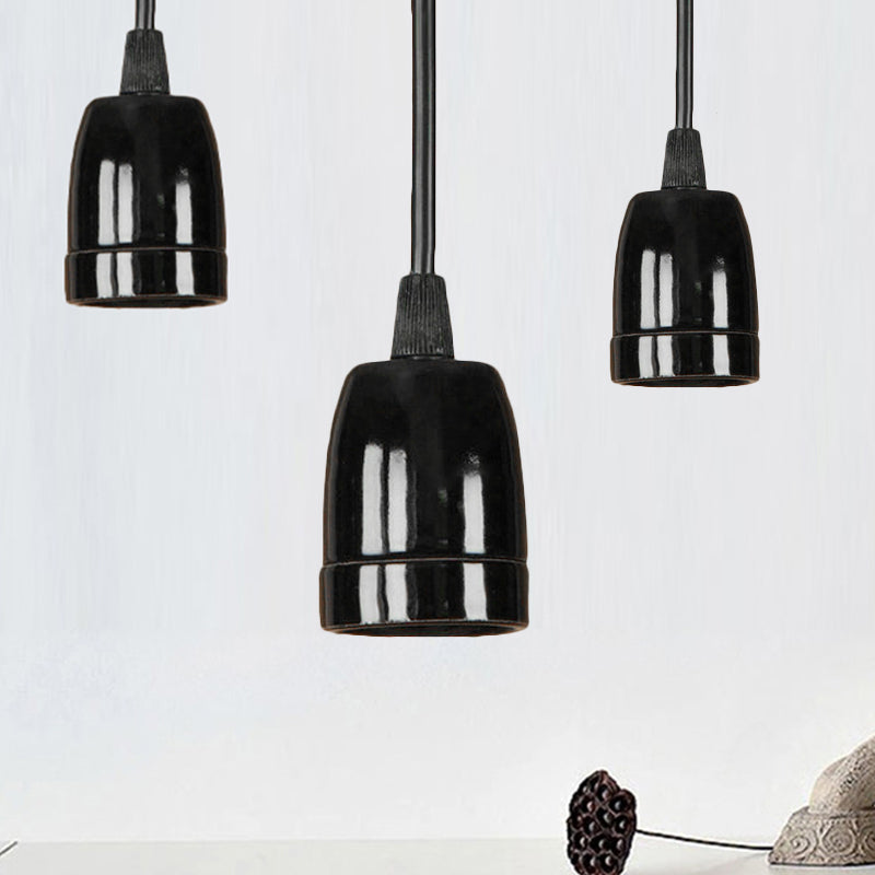 1 Head Mini Hanging Pendant Light with Adjustable Cord Retro Style Black/Red Ceramic Ceiling Hanging Light Clearhalo 'Art Deco Pendants' 'Black' 'Cast Iron' 'Ceiling Lights' 'Ceramic' 'Crystal' 'Industrial Pendants' 'Industrial' 'Metal' 'Middle Century Pendants' 'Pendant Lights' 'Pendants' 'Rustic Pendants' 'Tiffany' Lighting' 256337
