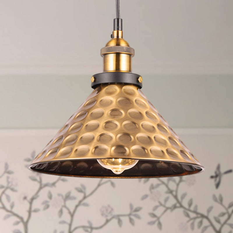 Barn Shade Metal Suspension Light Industrial Style 1 Bulb Brass Adjustable Hanging Ceiling Light Brass A Clearhalo 'Art Deco Pendants' 'Cast Iron' 'Ceiling Lights' 'Ceramic' 'Crystal' 'Industrial Pendants' 'Industrial' 'Metal' 'Middle Century Pendants' 'Pendant Lights' 'Pendants' 'Tiffany' Lighting' 256870