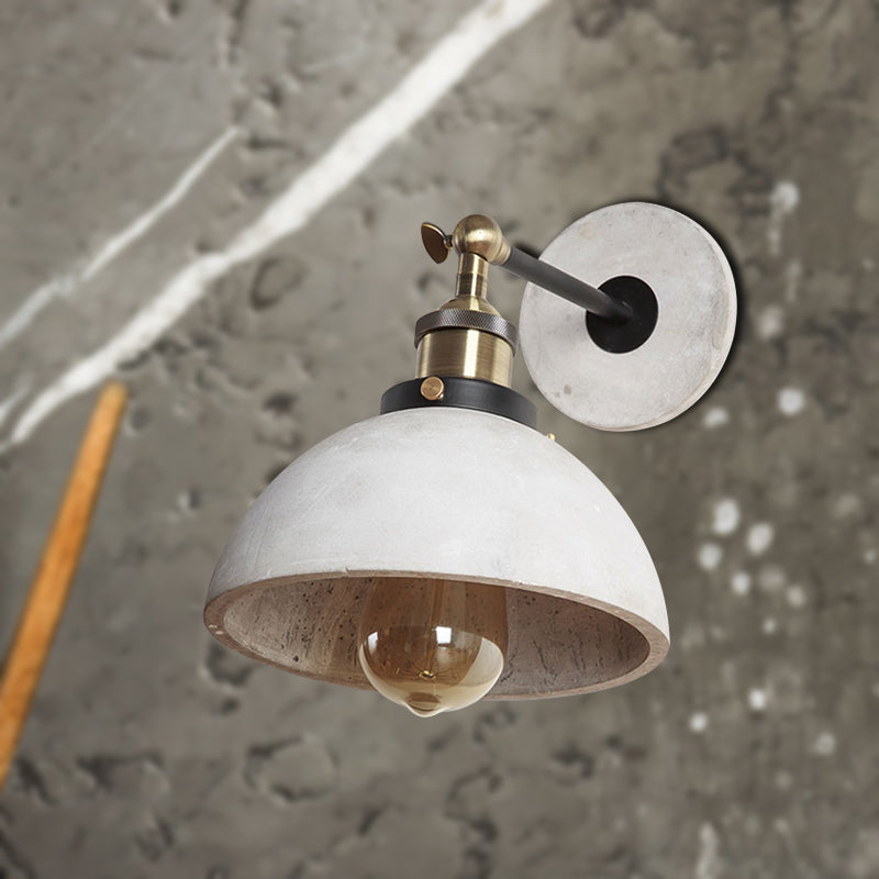 Cone/Cylinder/Bowl Bedroom Wall Mounted Light Cement 1 Head Industrial Style Angle Adjustable Wall Sconce in Grey Clearhalo 'Art deco wall lights' 'Cast Iron' 'Glass' 'Industrial wall lights' 'Industrial' 'Middle century wall lights' 'Modern' 'Rustic wall lights' 'Tiffany' 'Traditional wall lights' 'Wall Lamps & Sconces' 'Wall Lights' Lighting' 257257
