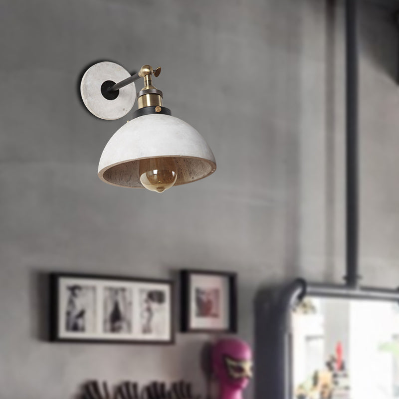 Cone/Cylinder/Bowl Bedroom Wall Mounted Light Cement 1 Head Industrial Style Angle Adjustable Wall Sconce in Grey Clearhalo 'Art deco wall lights' 'Cast Iron' 'Glass' 'Industrial wall lights' 'Industrial' 'Middle century wall lights' 'Modern' 'Rustic wall lights' 'Tiffany' 'Traditional wall lights' 'Wall Lamps & Sconces' 'Wall Lights' Lighting' 257258
