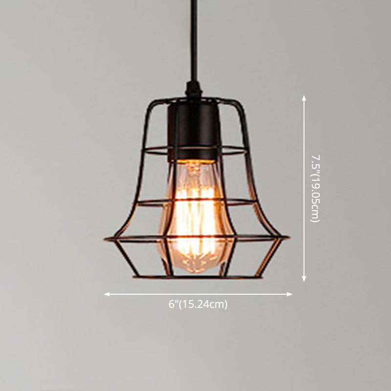 1 Light Cage Hanging Light Fixtures Retro Industrial Metal Ceiling Pendant for Restaurant Clearhalo 'Art Deco Pendants' 'Black' 'Cast Iron' 'Ceiling Lights' 'Ceramic' 'Crystal' 'Industrial Pendants' 'Industrial' 'Metal' 'Middle Century Pendants' 'Pendant Lights' 'Pendants' 'Rustic Pendants' 'Tiffany' Lighting' 2578792