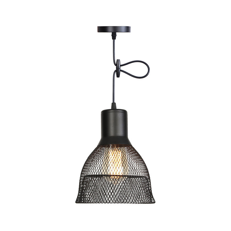 1 Light Wire Mesh Light Pendant Nordic Industrial Style Metal Hanging Lights for Bar Black Bell Clearhalo 'Art Deco Pendants' 'Black' 'Cast Iron' 'Ceiling Lights' 'Ceramic' 'Crystal' 'Industrial Pendants' 'Industrial' 'Metal' 'Middle Century Pendants' 'Pendant Lights' 'Pendants' 'Rustic Pendants' 'Tiffany' Lighting' 2578854
