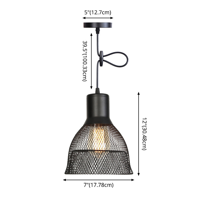 1 Light Wire Mesh Light Pendant Nordic Industrial Style Metal Hanging Lights for Bar Clearhalo 'Art Deco Pendants' 'Black' 'Cast Iron' 'Ceiling Lights' 'Ceramic' 'Crystal' 'Industrial Pendants' 'Industrial' 'Metal' 'Middle Century Pendants' 'Pendant Lights' 'Pendants' 'Rustic Pendants' 'Tiffany' Lighting' 2578866
