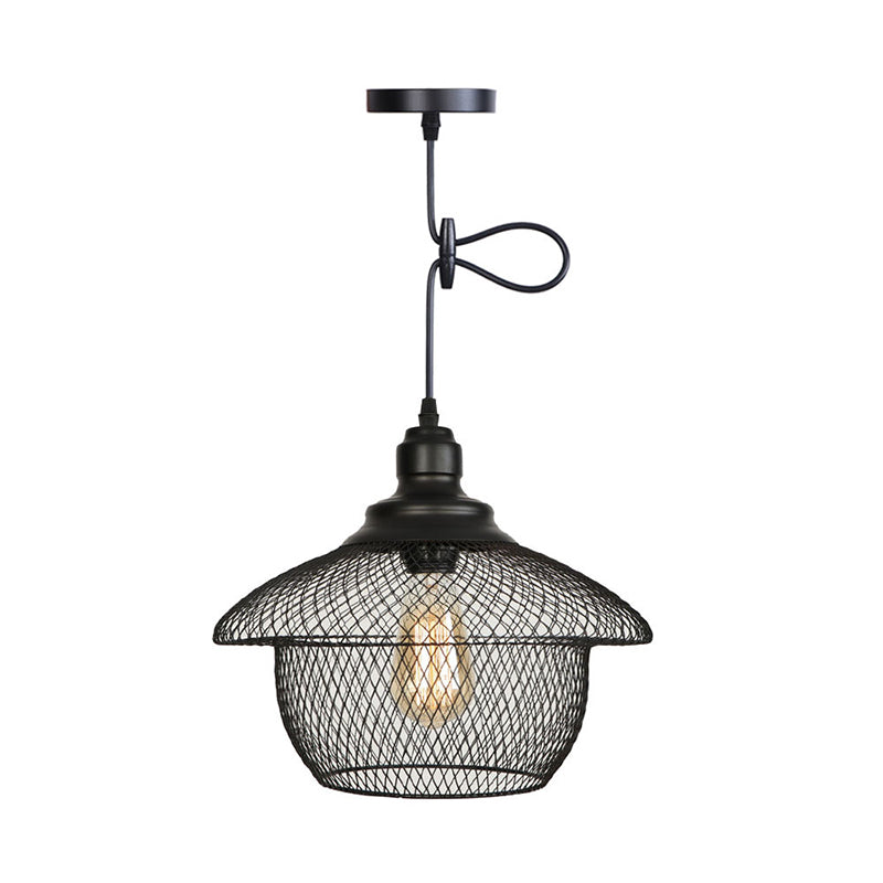 1 Light Wire Mesh Light Pendant Nordic Industrial Style Metal Hanging Lights for Bar Black House Clearhalo 'Art Deco Pendants' 'Black' 'Cast Iron' 'Ceiling Lights' 'Ceramic' 'Crystal' 'Industrial Pendants' 'Industrial' 'Metal' 'Middle Century Pendants' 'Pendant Lights' 'Pendants' 'Rustic Pendants' 'Tiffany' Lighting' 2578867
