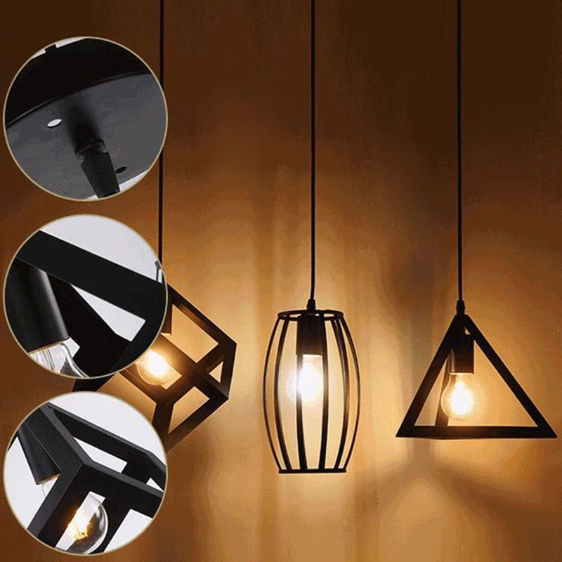 1 Light Caged Hanging Light Fixtures Retro Industrial Style Metallic Hanging Pendant Lights for Bar Clearhalo 'Art Deco Pendants' 'Black' 'Cast Iron' 'Ceiling Lights' 'Ceramic' 'Crystal' 'Industrial Pendants' 'Industrial' 'Metal' 'Middle Century Pendants' 'Pendant Lights' 'Pendants' 'Rustic Pendants' 'Tiffany' Lighting' 2578882