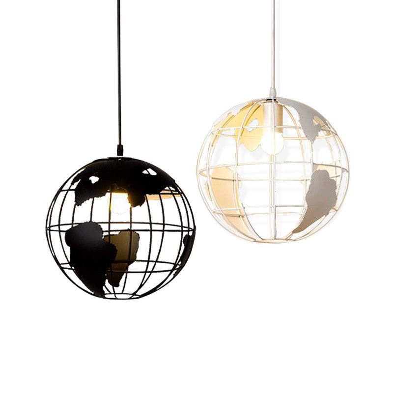 1 Light Cage Globe Ceiling Light Industrial Metallic Pendant Light for Coffee Shop Clearhalo 'Art Deco Pendants' 'Black' 'Cast Iron' 'Ceiling Lights' 'Ceramic' 'Crystal' 'Industrial Pendants' 'Industrial' 'Metal' 'Middle Century Pendants' 'Pendant Lights' 'Pendants' 'Rustic Pendants' 'Tiffany' Lighting' 2578935