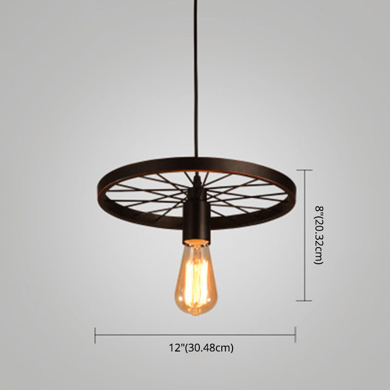 Wheel Multi Light Pendant Industrial Style Metallic Multiple Lamp Pendants for Restaurant Clearhalo 'Art Deco Pendants' 'Black' 'Cast Iron' 'Ceiling Lights' 'Ceramic' 'Crystal' 'Industrial Pendants' 'Industrial' 'Metal' 'Middle Century Pendants' 'Pendant Lights' 'Pendants' 'Rustic Pendants' 'Tiffany' Lighting' 2578984