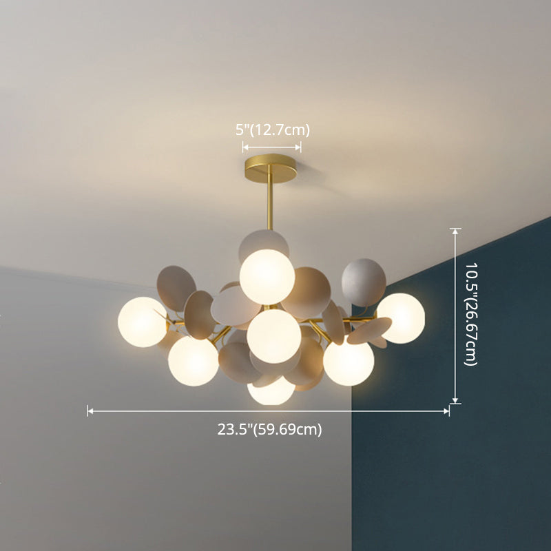 Balloon Hanging Light Fixtures Cartoon Metallic Drop Pendant with Glass Shade for Bedroom Clearhalo 'Ceiling Lights' 'Pendant Lights' 'Pendants' Lighting' 2579092