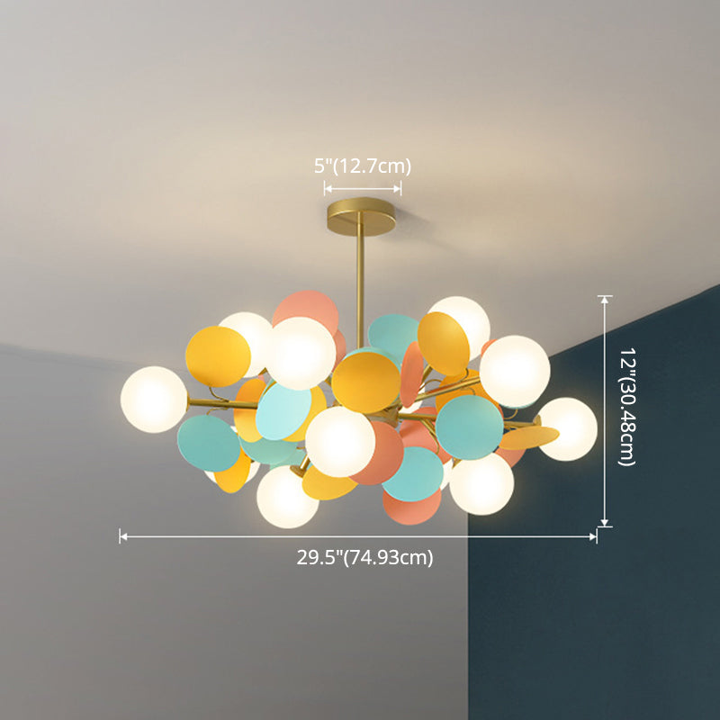 Balloon Hanging Light Fixtures Cartoon Metallic Drop Pendant with Glass Shade for Bedroom Clearhalo 'Ceiling Lights' 'Pendant Lights' 'Pendants' Lighting' 2579117