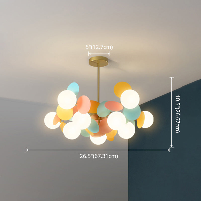 Balloon Hanging Light Fixtures Cartoon Metallic Drop Pendant with Glass Shade for Bedroom Clearhalo 'Ceiling Lights' 'Pendant Lights' 'Pendants' Lighting' 2579119