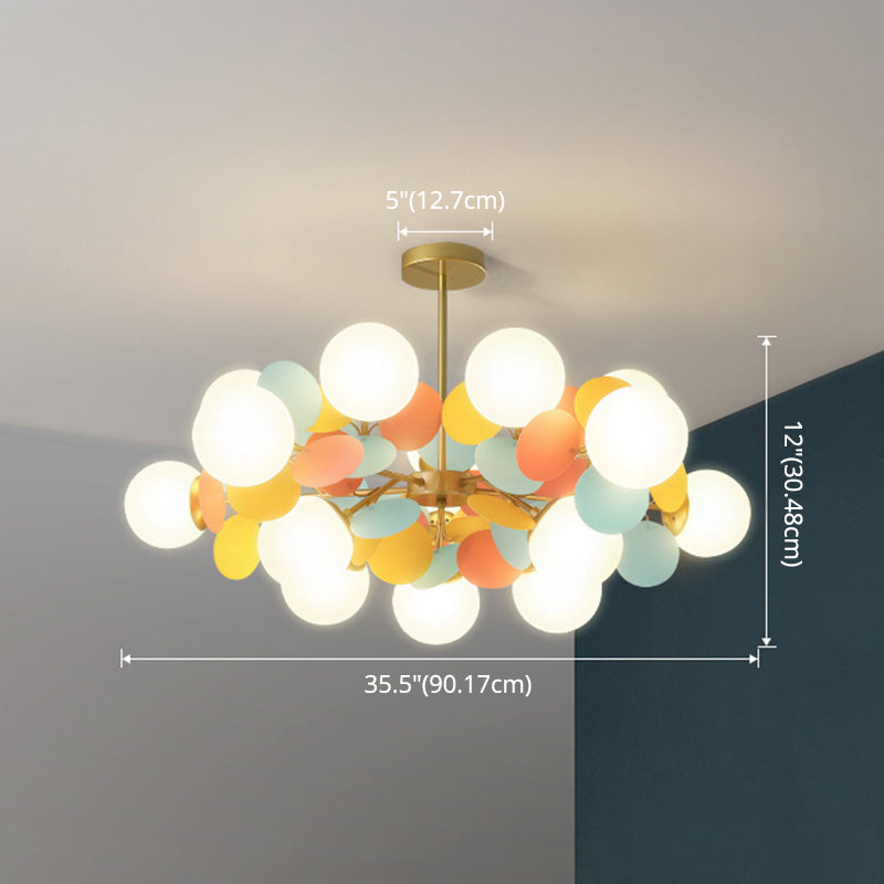 Balloon Hanging Light Fixtures Cartoon Metallic Drop Pendant with Glass Shade for Bedroom Clearhalo 'Ceiling Lights' 'Pendant Lights' 'Pendants' Lighting' 2579120