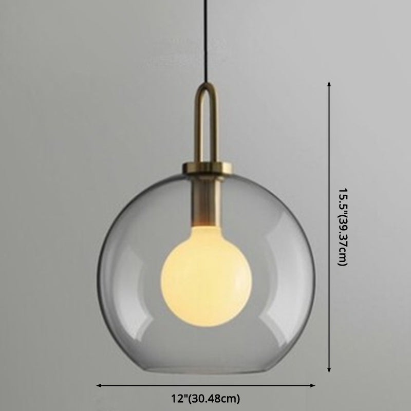 Contemporary Blown Glass Pendant Light 1-Light Hanging Pendant Lighting For Bedroom Clearhalo 'Ceiling Lights' 'Glass shade' 'Glass' 'Modern Pendants' 'Modern' 'Pendant Lights' 'Pendants' Lighting' 2579290