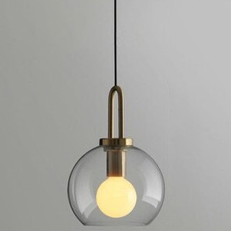 Contemporary Blown Glass Pendant Light 1-Light Hanging Pendant Lighting For Bedroom Clear 8" Clearhalo 'Ceiling Lights' 'Glass shade' 'Glass' 'Modern Pendants' 'Modern' 'Pendant Lights' 'Pendants' Lighting' 2579291