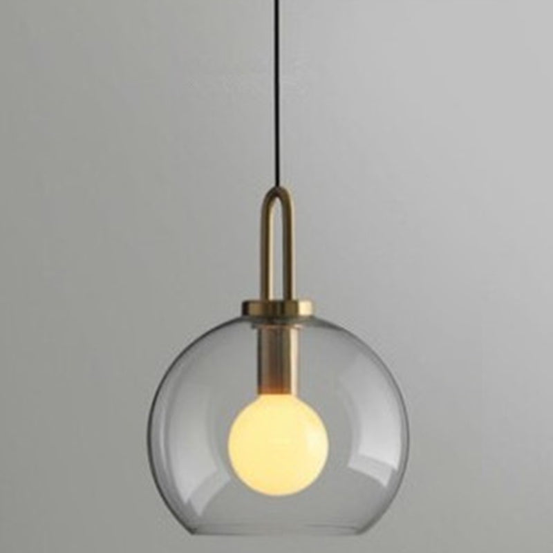 Contemporary Blown Glass Pendant Light 1-Light Hanging Pendant Lighting For Bedroom Clear 10" Clearhalo 'Ceiling Lights' 'Glass shade' 'Glass' 'Modern Pendants' 'Modern' 'Pendant Lights' 'Pendants' Lighting' 2579292