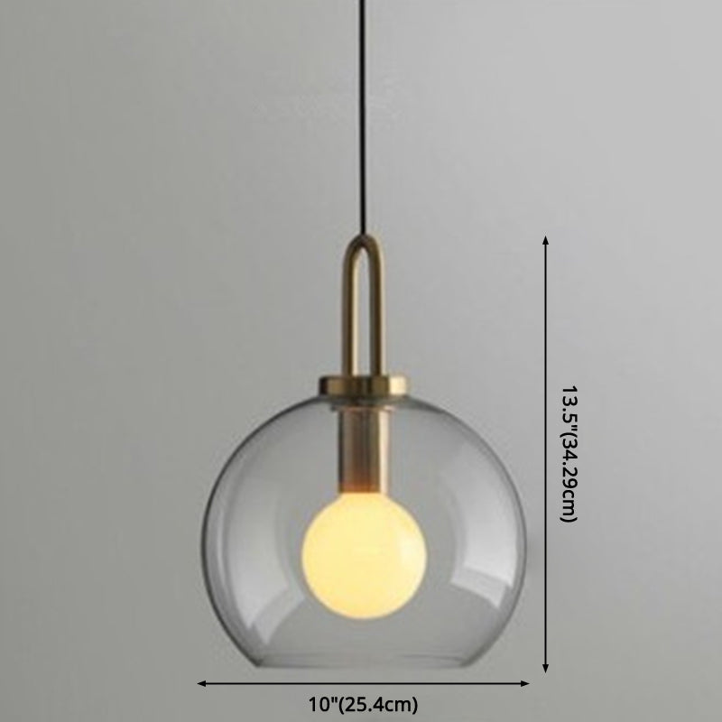 Contemporary Blown Glass Pendant Light 1-Light Hanging Pendant Lighting For Bedroom Clearhalo 'Ceiling Lights' 'Glass shade' 'Glass' 'Modern Pendants' 'Modern' 'Pendant Lights' 'Pendants' Lighting' 2579297