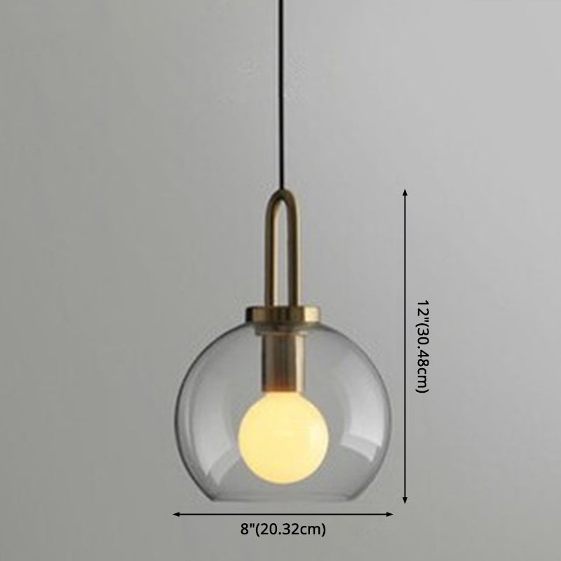 Contemporary Blown Glass Pendant Light 1-Light Hanging Pendant Lighting For Bedroom Clearhalo 'Ceiling Lights' 'Glass shade' 'Glass' 'Modern Pendants' 'Modern' 'Pendant Lights' 'Pendants' Lighting' 2579303