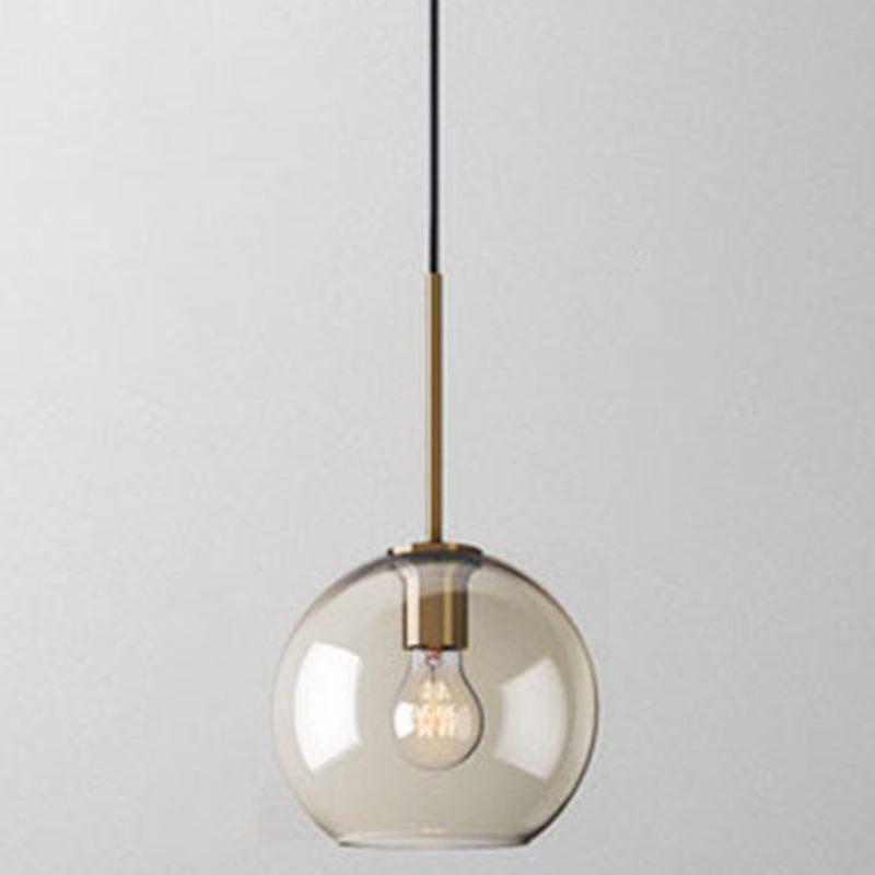 Cognac Glass Pendant Light Modern Minimalist 1-Light Pendant Lighting For Dining Room Table Cognac 7.5" Clearhalo 'Ceiling Lights' 'Glass shade' 'Glass' 'Modern Pendants' 'Modern' 'Pendant Lights' 'Pendants' Lighting' 2579323
