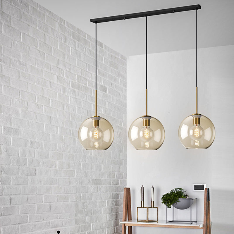 Cognac Glass Pendant Light Modern Minimalist 1-Light Pendant Lighting For Dining Room Table Clearhalo 'Ceiling Lights' 'Glass shade' 'Glass' 'Modern Pendants' 'Modern' 'Pendant Lights' 'Pendants' Lighting' 2579324