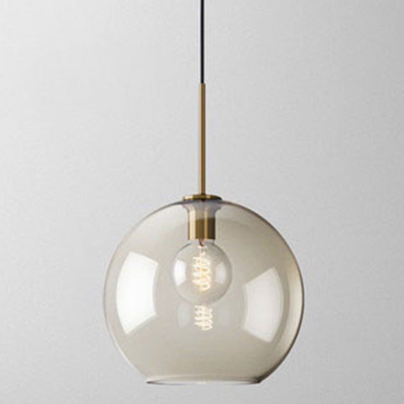 Cognac Glass Pendant Light Modern Minimalist 1-Light Pendant Lighting For Dining Room Table Cognac 11.5" Clearhalo 'Ceiling Lights' 'Glass shade' 'Glass' 'Modern Pendants' 'Modern' 'Pendant Lights' 'Pendants' Lighting' 2579327