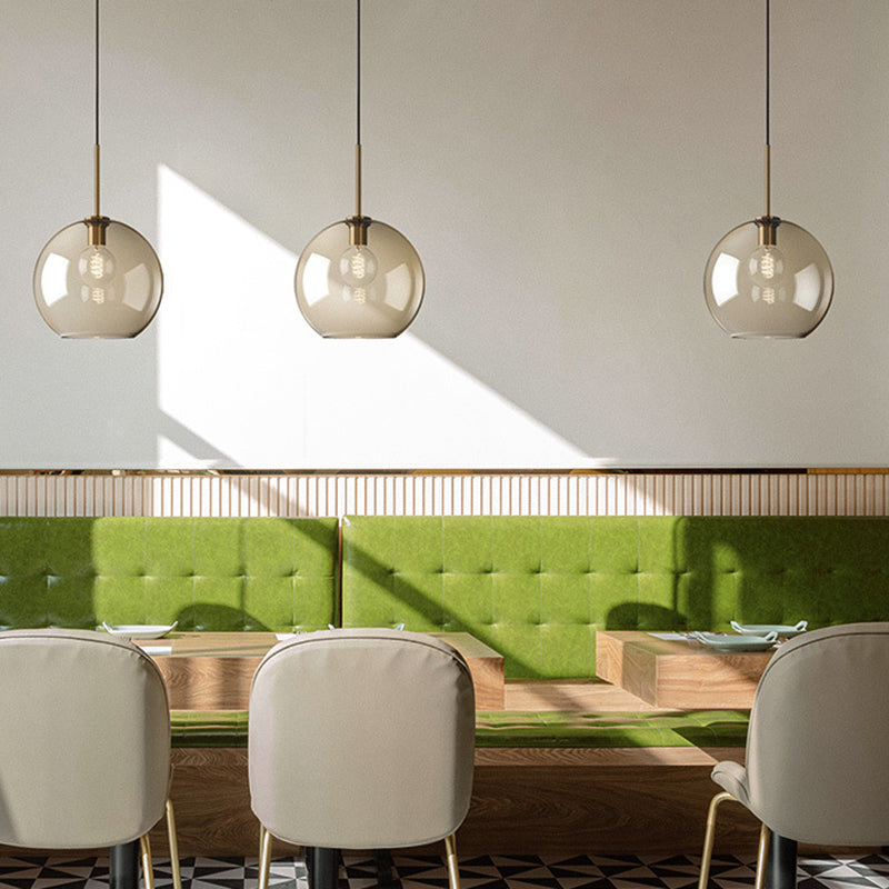 Cognac Glass Pendant Light Modern Minimalist 1-Light Pendant Lighting For Dining Room Table Clearhalo 'Ceiling Lights' 'Glass shade' 'Glass' 'Modern Pendants' 'Modern' 'Pendant Lights' 'Pendants' Lighting' 2579333