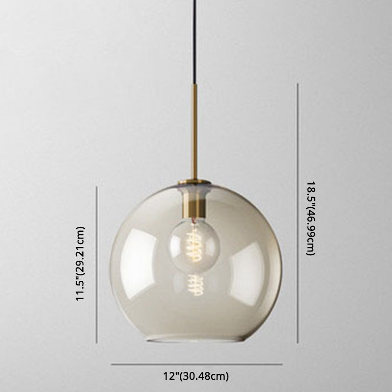 Cognac Glass Pendant Light Modern Minimalist 1-Light Pendant Lighting For Dining Room Table Clearhalo 'Ceiling Lights' 'Glass shade' 'Glass' 'Modern Pendants' 'Modern' 'Pendant Lights' 'Pendants' Lighting' 2579335
