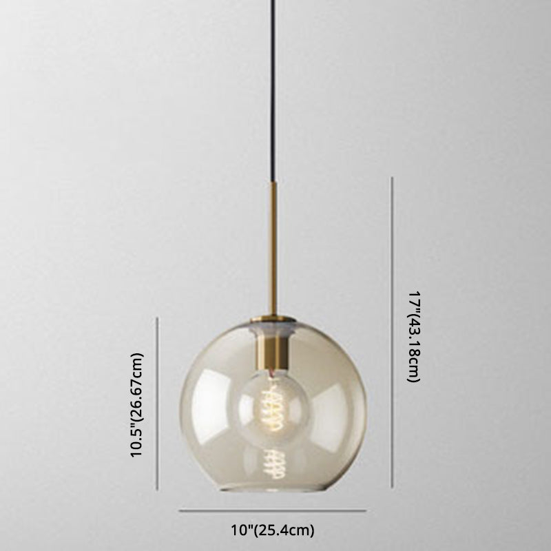 Cognac Glass Pendant Light Modern Minimalist 1-Light Pendant Lighting For Dining Room Table Clearhalo 'Ceiling Lights' 'Glass shade' 'Glass' 'Modern Pendants' 'Modern' 'Pendant Lights' 'Pendants' Lighting' 2579336