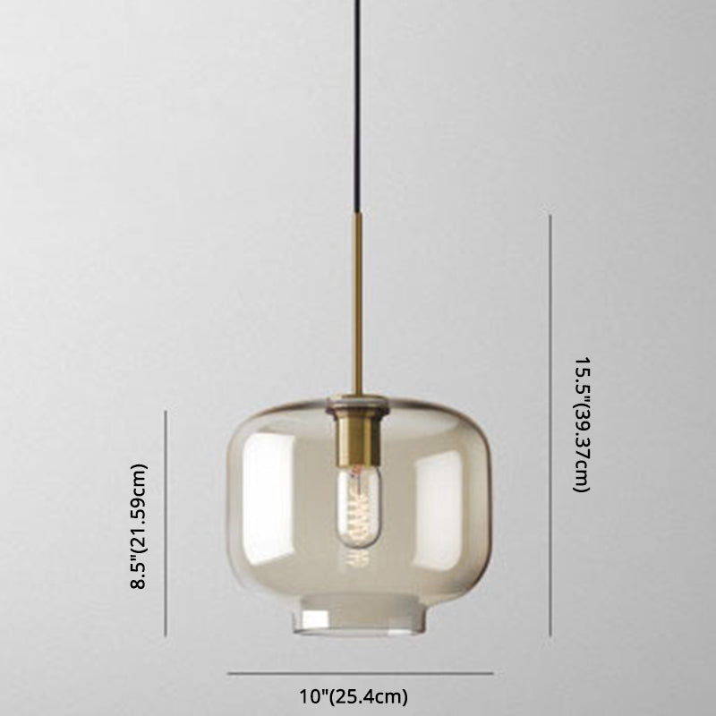 Cognac Glass Pendant Light Modern Minimalist 1-Light Pendant Lighting For Dining Room Table Clearhalo 'Ceiling Lights' 'Glass shade' 'Glass' 'Modern Pendants' 'Modern' 'Pendant Lights' 'Pendants' Lighting' 2579337
