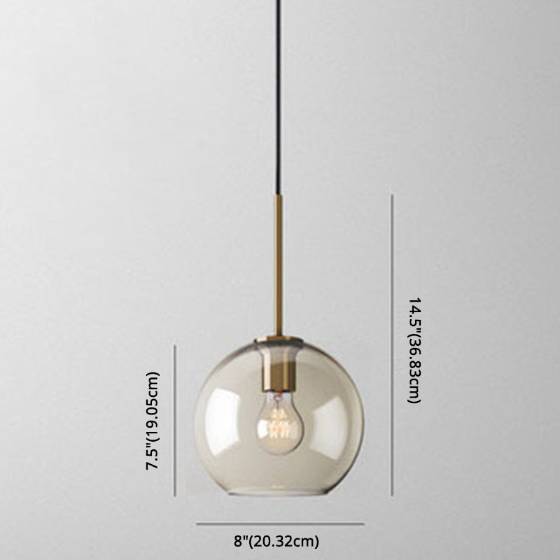 Cognac Glass Pendant Light Modern Minimalist 1-Light Pendant Lighting For Dining Room Table Clearhalo 'Ceiling Lights' 'Glass shade' 'Glass' 'Modern Pendants' 'Modern' 'Pendant Lights' 'Pendants' Lighting' 2579339