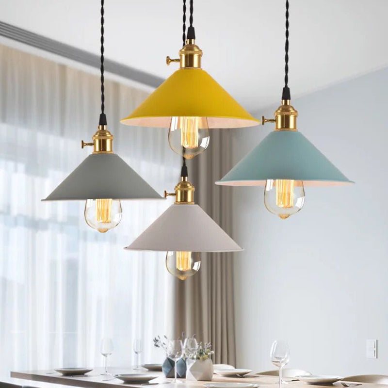 Nordic Industrial Umbrella Pendant Light Metal Colorful Macarons 1-Light Pendant Lighting Clearhalo 'Art Deco Pendants' 'Cast Iron' 'Ceiling Lights' 'Ceramic' 'Crystal' 'Industrial Pendants' 'Industrial' 'Metal' 'Middle Century Pendants' 'Pendant Lights' 'Pendants' 'Tiffany' Lighting' 2579351
