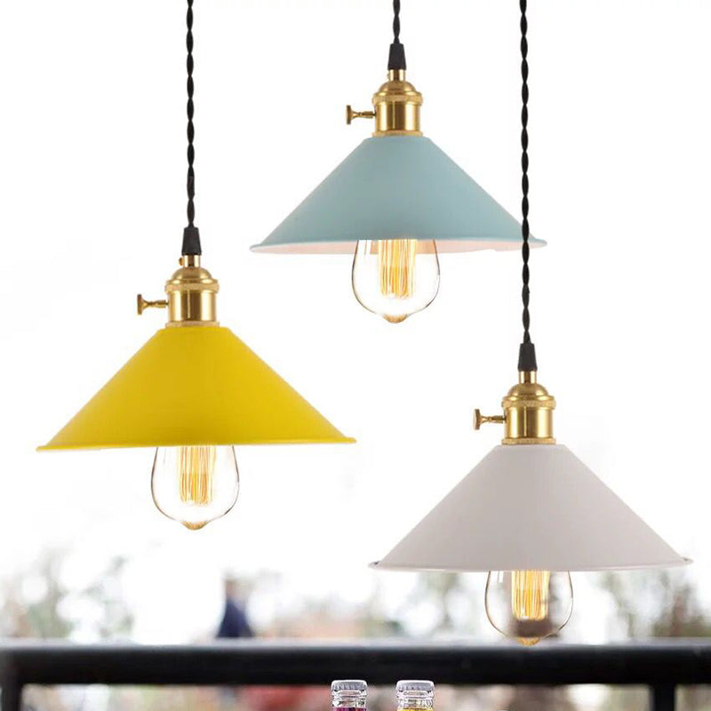 Nordic Industrial Umbrella Pendant Light Metal Colorful Macarons 1-Light Pendant Lighting Clearhalo 'Art Deco Pendants' 'Cast Iron' 'Ceiling Lights' 'Ceramic' 'Crystal' 'Industrial Pendants' 'Industrial' 'Metal' 'Middle Century Pendants' 'Pendant Lights' 'Pendants' 'Tiffany' Lighting' 2579353