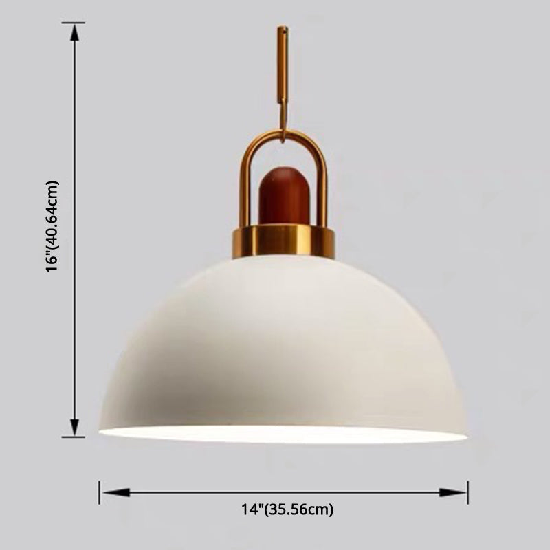 1-Light Bowl Pendant Lamp Nordic Macarons Style Metal Restaurant Hanging Lamp Clearhalo 'Ceiling Lights' 'Modern Pendants' 'Modern' 'Pendant Lights' 'Pendants' Lighting' 2579520