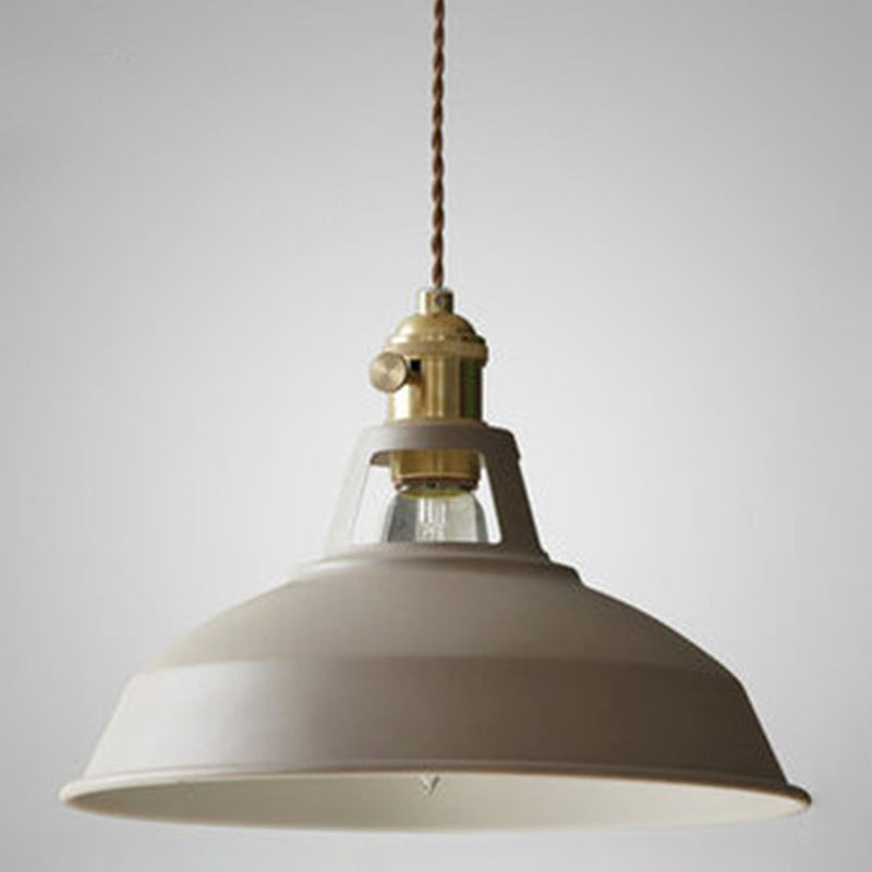 Macarons Industrial Barn Shade Pendant Light Metal 1-Light Pendant Lighting For Restaurant Khaki Clearhalo 'Art Deco Pendants' 'Cast Iron' 'Ceiling Lights' 'Ceramic' 'Crystal' 'Industrial Pendants' 'Industrial' 'Metal' 'Middle Century Pendants' 'Pendant Lights' 'Pendants' 'Tiffany' Lighting' 2579617