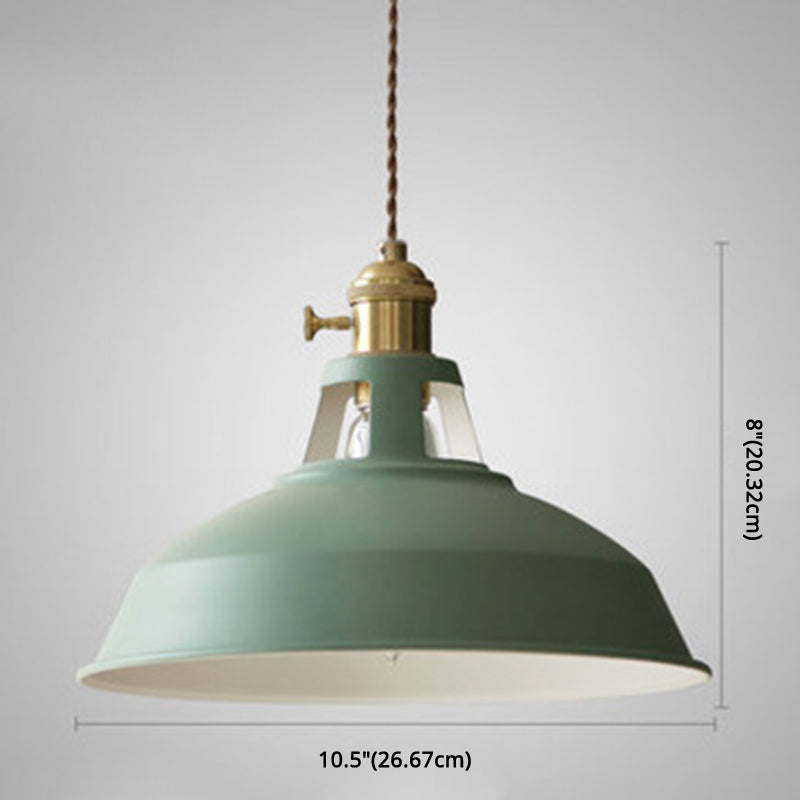 Macarons Industrial Barn Shade Pendant Light Metal 1-Light Pendant Lighting For Restaurant Clearhalo 'Art Deco Pendants' 'Cast Iron' 'Ceiling Lights' 'Ceramic' 'Crystal' 'Industrial Pendants' 'Industrial' 'Metal' 'Middle Century Pendants' 'Pendant Lights' 'Pendants' 'Tiffany' Lighting' 2579624