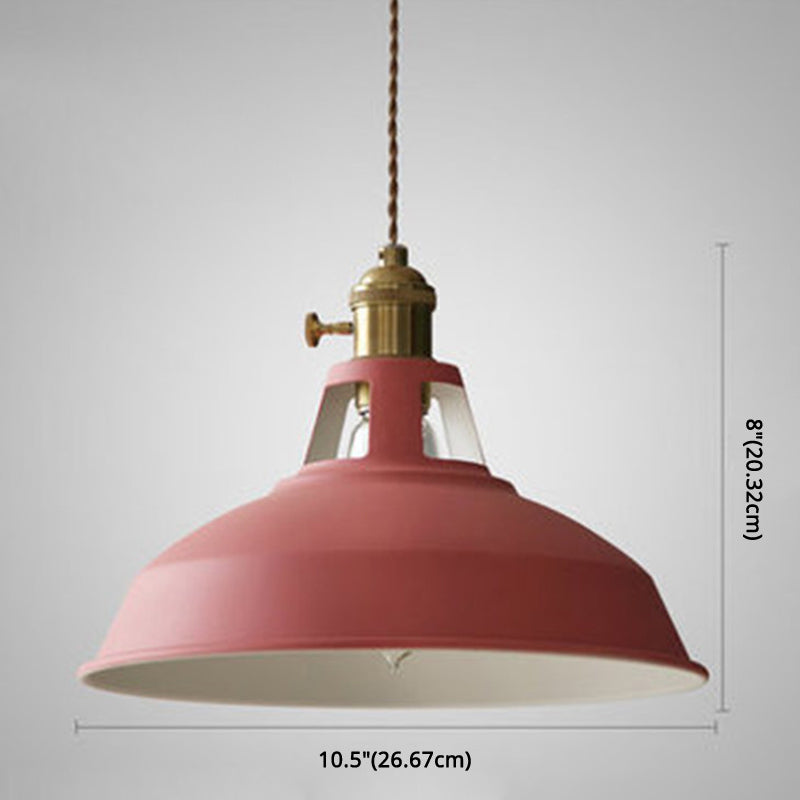 Macarons Industrial Barn Shade Pendant Light Metal 1-Light Pendant Lighting For Restaurant Clearhalo 'Art Deco Pendants' 'Cast Iron' 'Ceiling Lights' 'Ceramic' 'Crystal' 'Industrial Pendants' 'Industrial' 'Metal' 'Middle Century Pendants' 'Pendant Lights' 'Pendants' 'Tiffany' Lighting' 2579625