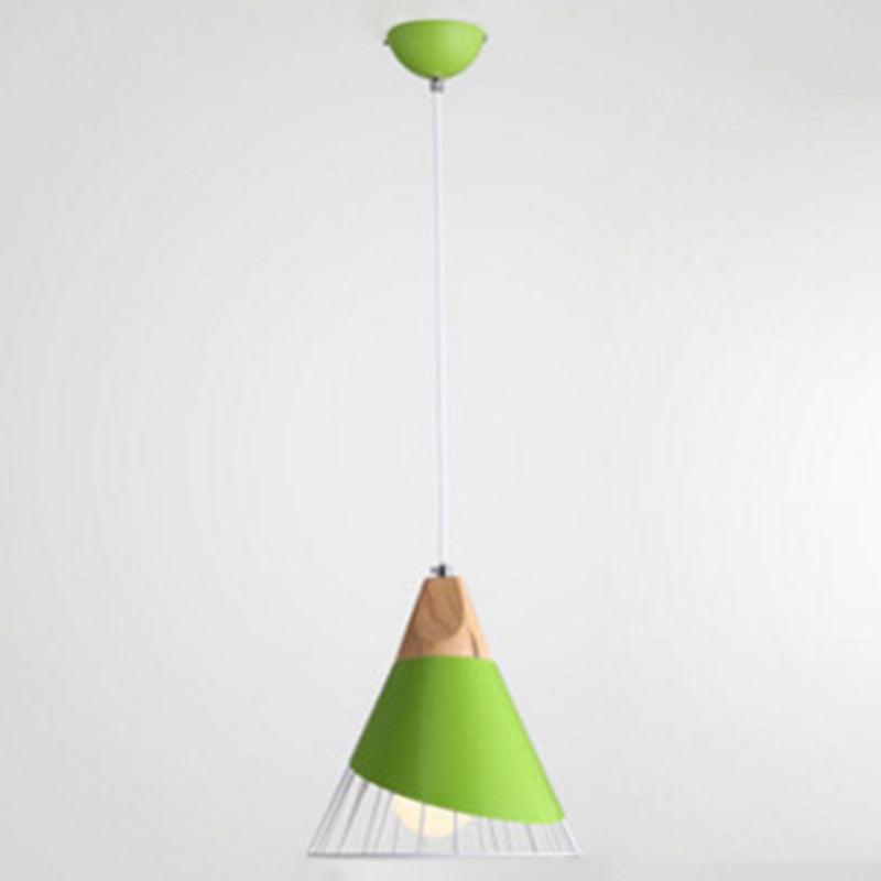 1-Light Wire Cage Pendant Lamp Nordic Macarons Style Metal Living Room Hanging Lamp Green Clearhalo 'Ceiling Lights' 'Modern Pendants' 'Modern' 'Pendant Lights' 'Pendants' Lighting' 2579631