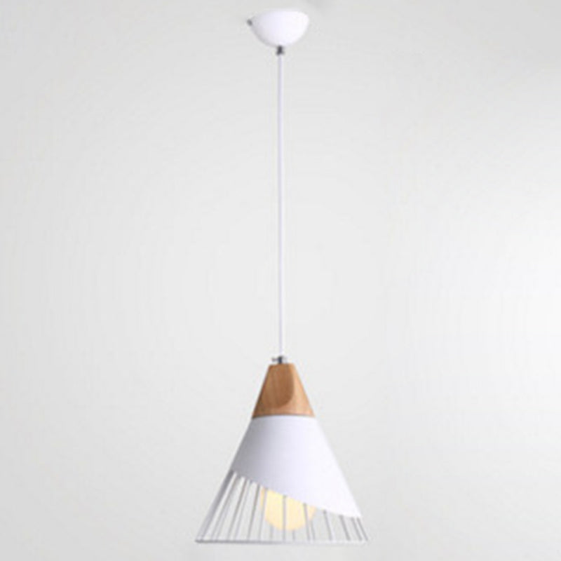 1-Light Wire Cage Pendant Lamp Nordic Macarons Style Metal Living Room Hanging Lamp White Clearhalo 'Ceiling Lights' 'Modern Pendants' 'Modern' 'Pendant Lights' 'Pendants' Lighting' 2579636
