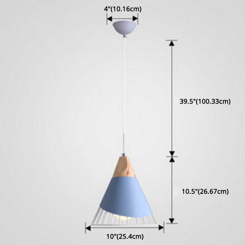 1-Light Wire Cage Pendant Lamp Nordic Macarons Style Metal Living Room Hanging Lamp Clearhalo 'Ceiling Lights' 'Modern Pendants' 'Modern' 'Pendant Lights' 'Pendants' Lighting' 2579642