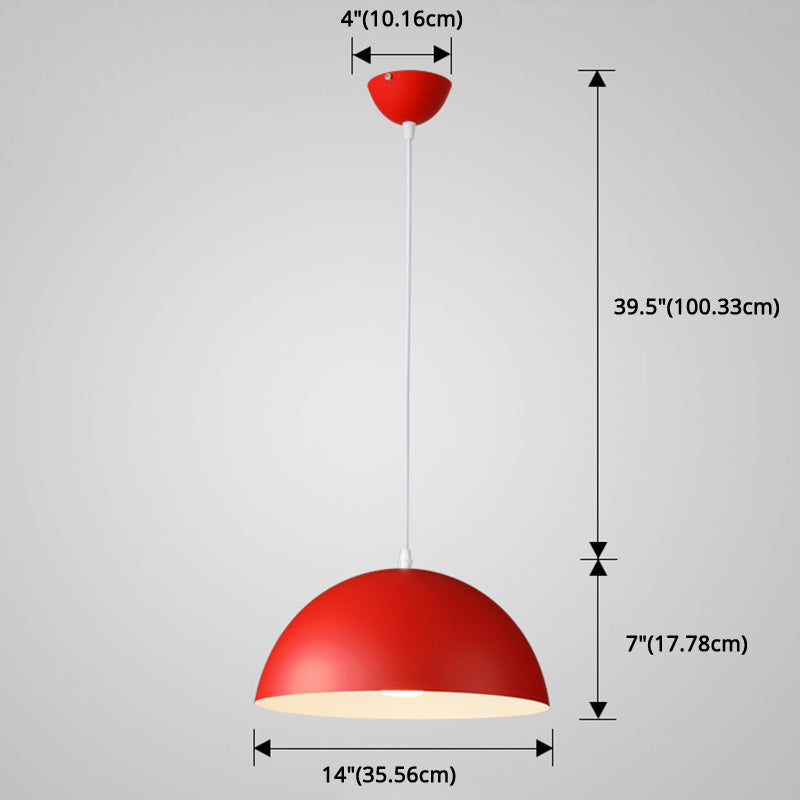 Metal Ribbed Dome Hanging Light 1-Light Nordic Minimalist Style Hanging Lamp for Restaurant Clearhalo 'Ceiling Lights' 'Modern Pendants' 'Modern' 'Pendant Lights' 'Pendants' Lighting' 2579703