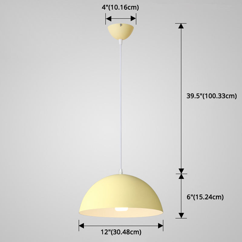 Metal Ribbed Dome Hanging Light 1-Light Nordic Minimalist Style Hanging Lamp for Restaurant Clearhalo 'Ceiling Lights' 'Modern Pendants' 'Modern' 'Pendant Lights' 'Pendants' Lighting' 2579705