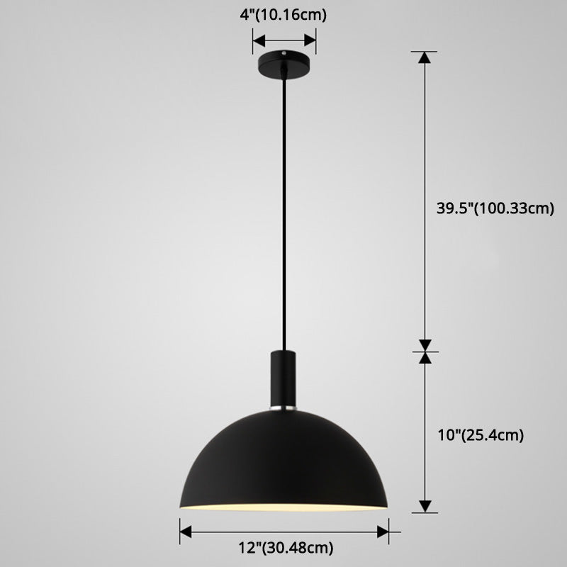 Metal Hemispherical Hanging Light Nordic Style 1 Light Restaurant Ceiling Pendant Lamp Clearhalo 'Ceiling Lights' 'Modern Pendants' 'Modern' 'Pendant Lights' 'Pendants' Lighting' 2579753