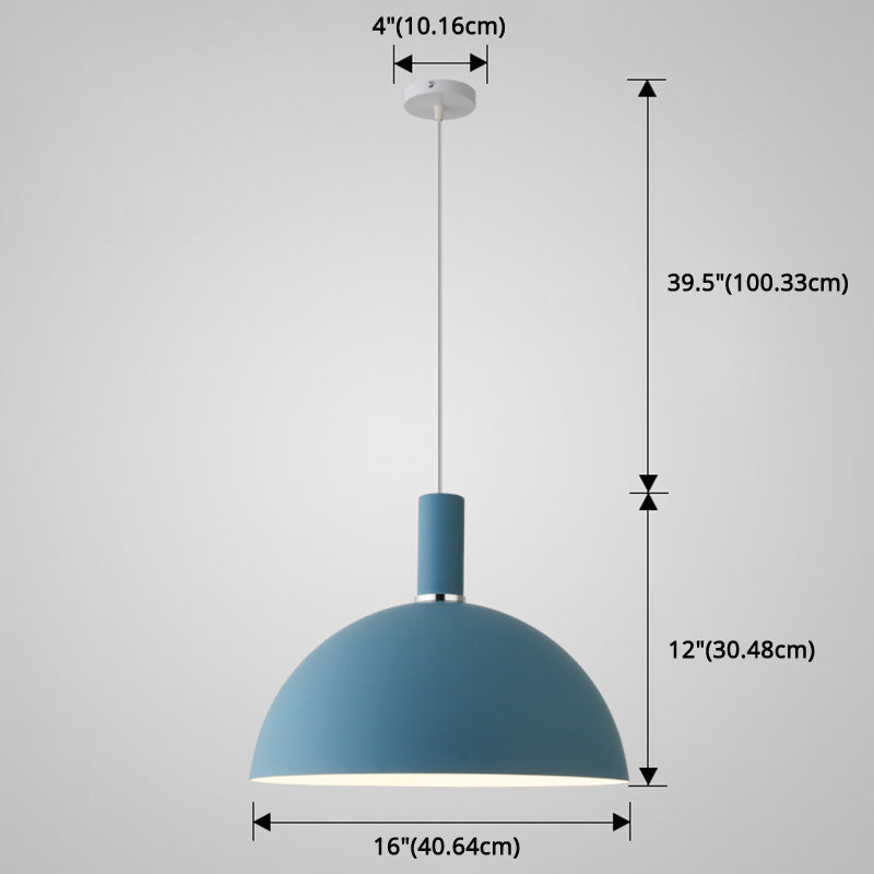 Metal Hemispherical Hanging Light Nordic Style 1 Light Restaurant Ceiling Pendant Lamp Clearhalo 'Ceiling Lights' 'Modern Pendants' 'Modern' 'Pendant Lights' 'Pendants' Lighting' 2579767