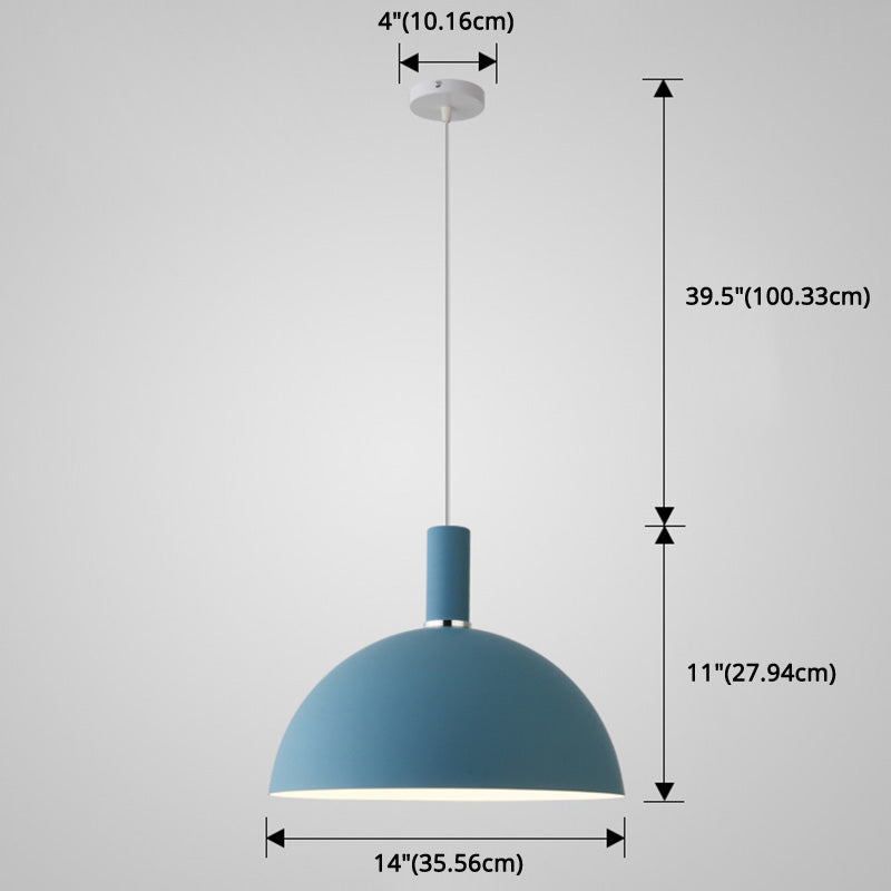 Metal Hemispherical Hanging Light Nordic Style 1 Light Restaurant Ceiling Pendant Lamp Clearhalo 'Ceiling Lights' 'Modern Pendants' 'Modern' 'Pendant Lights' 'Pendants' Lighting' 2579774