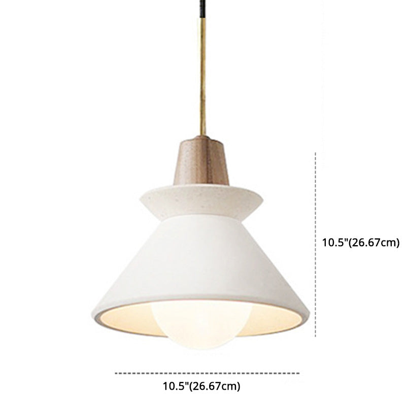 White Cement Tapered Hanging Light Nordic Minimalist Style 1 Light Restaurant Down Mini Pendant Clearhalo 'Ceiling Lights' 'Modern Pendants' 'Modern' 'Pendant Lights' 'Pendants' Lighting' 2579867