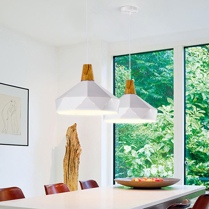 Diamond Dining Room Drop Pendant Modern Style Metal 1 Light Hanging Ceiling Light Clearhalo 'Art Deco Pendants' 'Black' 'Cast Iron' 'Ceiling Lights' 'Ceramic' 'Crystal' 'Industrial Pendants' 'Industrial' 'Metal' 'Middle Century Pendants' 'Pendant Lights' 'Pendants' 'Rustic Pendants' 'Tiffany' Lighting' 2579980
