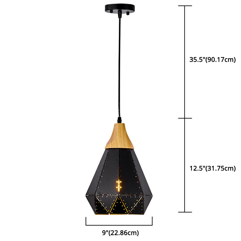 Diamond Dining Room Drop Pendant Modern Style Metal 1 Light Hanging Ceiling Light Clearhalo 'Art Deco Pendants' 'Black' 'Cast Iron' 'Ceiling Lights' 'Ceramic' 'Crystal' 'Industrial Pendants' 'Industrial' 'Metal' 'Middle Century Pendants' 'Pendant Lights' 'Pendants' 'Rustic Pendants' 'Tiffany' Lighting' 2579989