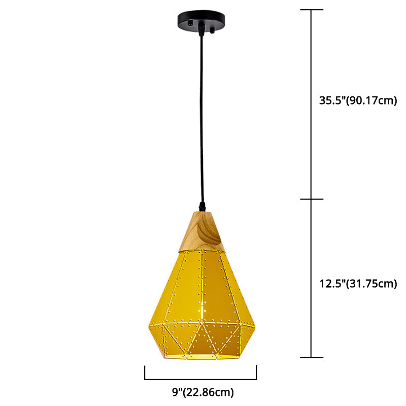Diamond Dining Room Drop Pendant Modern Style Metal 1 Light Hanging Ceiling Light Clearhalo 'Art Deco Pendants' 'Black' 'Cast Iron' 'Ceiling Lights' 'Ceramic' 'Crystal' 'Industrial Pendants' 'Industrial' 'Metal' 'Middle Century Pendants' 'Pendant Lights' 'Pendants' 'Rustic Pendants' 'Tiffany' Lighting' 2579992