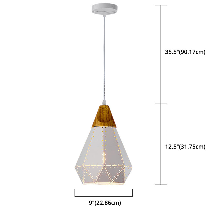 Diamond Dining Room Drop Pendant Modern Style Metal 1 Light Hanging Ceiling Light Clearhalo 'Art Deco Pendants' 'Black' 'Cast Iron' 'Ceiling Lights' 'Ceramic' 'Crystal' 'Industrial Pendants' 'Industrial' 'Metal' 'Middle Century Pendants' 'Pendant Lights' 'Pendants' 'Rustic Pendants' 'Tiffany' Lighting' 2579997